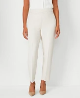 Ann Taylor The Side Zip Ankle Pant Fluid Crepe - Curvy Fit Ivory Whisper Women's