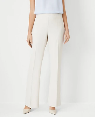 Ann Taylor The Side Zip Trouser Pant Fluid Crepe - Curvy Fit Ivory Whisper Women's