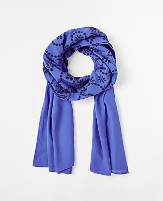Ann Taylor Embroidered Floral Scarf
