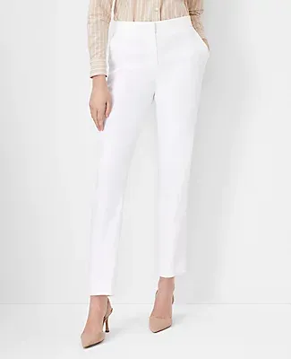 Ann Taylor The Tall Ankle Pant in Herringbone Linen Blend