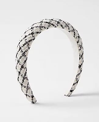 Ann Taylor Plaid Tweed Padded Headband
