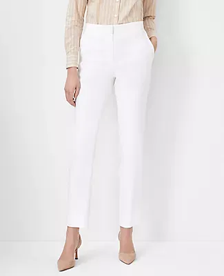 Ann Taylor The Petite Ankle Pant in Herringbone Linen Blend - Curvy Fit