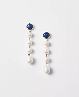 Ann Taylor Marbleized Freshwater Pearl Drop Earrings