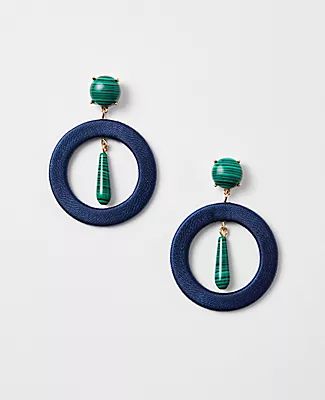 Ann Taylor Marbleized Thread Wrapped Hoop Earrings