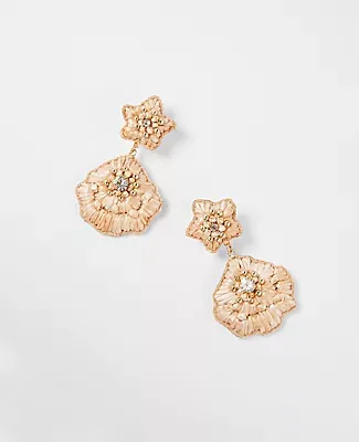 Ann Taylor Floral Thread Wrapped Statement Earrings