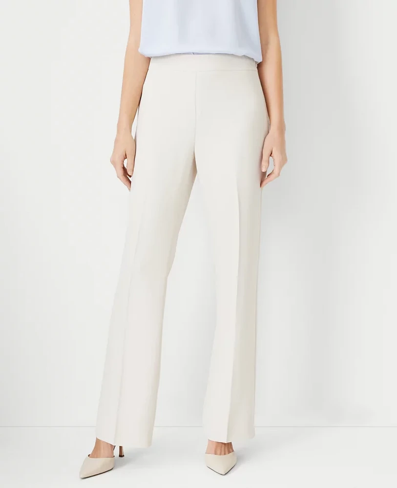 Ann Taylor The Petite Side Zip Trouser Pant Fluid Crepe Ivory Whisper Women's