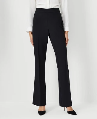 Ann Taylor The Petite Side Zip Trouser Pant Fluid Crepe - Curvy Fit Black Women's