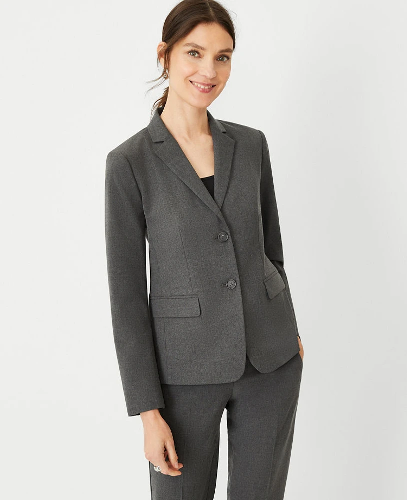 Ann Taylor The Notched Two Button Blazer Seasonless Stretch