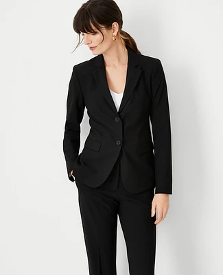 Ann Taylor The Notched Two Button Blazer Seasonless Stretch