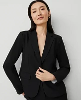 Ann Taylor The Notched One Button Blazer Seasonless Stretch Women's