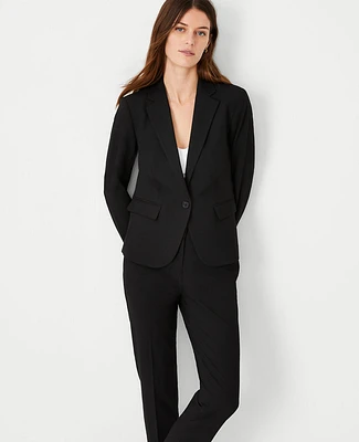 Ann Taylor The Notched One Button Blazer Seasonless Stretch Women's