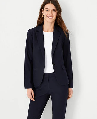 Ann Taylor The Petite Notched One Button Blazer Seasonless Stretch Women's