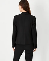 Ann Taylor The Petite Notched One Button Blazer Seasonless Stretch Women's