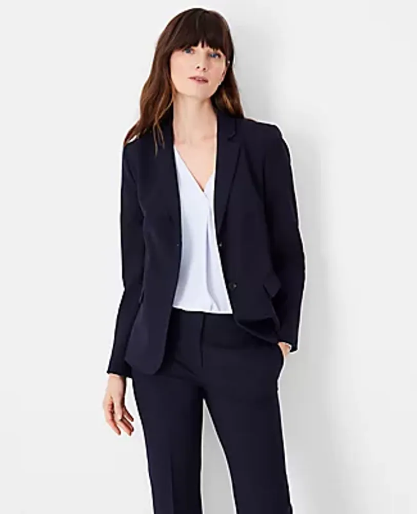 Ann Taylor The Petite Notched Two Button Blazer Seasonless Stretch