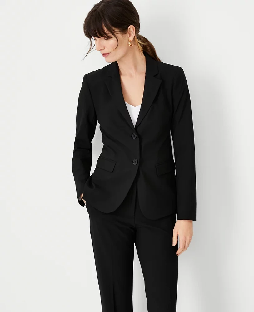 Ann Taylor The Petite Notched Two Button Blazer Seasonless Stretch Women's