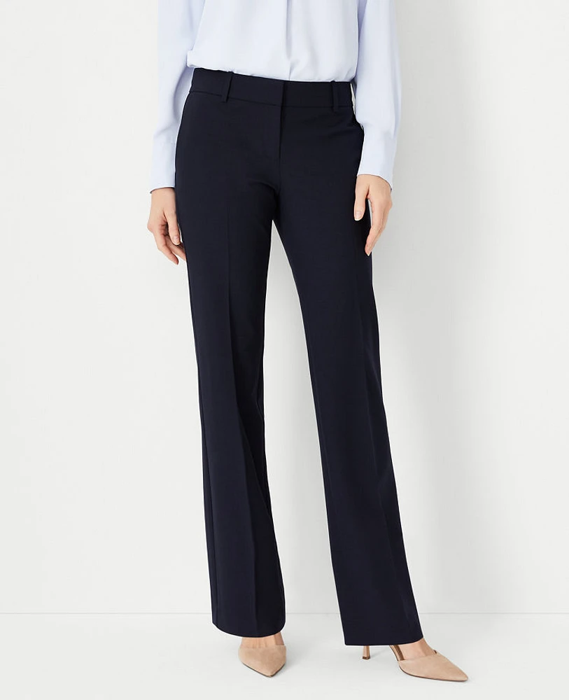 Ann Taylor The Tall Mid Rise Trouser Pant Seasonless Stretch Deep Navy Sky Women's