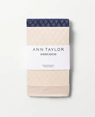 Ann Taylor Geo Sheer Crew Sock Set