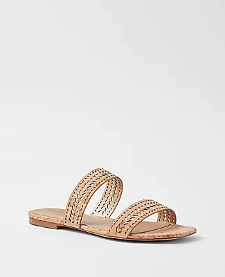 Ann Taylor Perforated Cork Slide Sandals