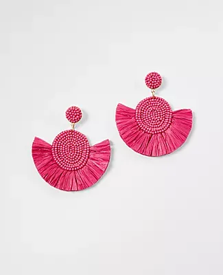 Ann Taylor Raffia Sparkle Statement Earrings