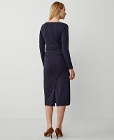 Ann Taylor Knit Tie Waist Sheath Dress Night Sky Women's