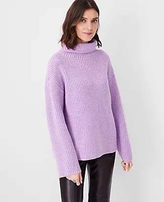 Ann Taylor Petite Ribbed Turtleneck Sweater