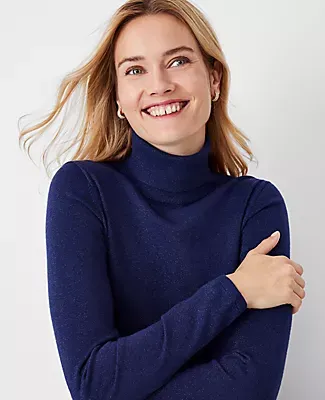 Ann Taylor Shimmer Turtleneck Sweater