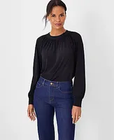 Ann Taylor Button Trim Top