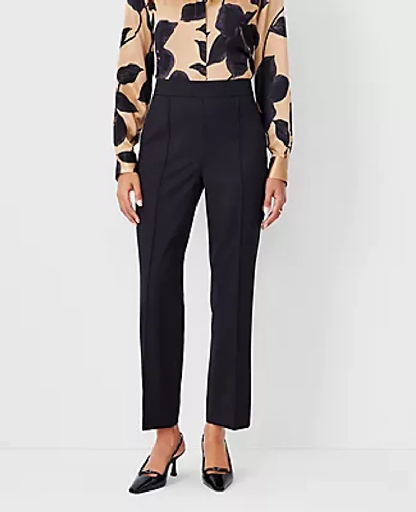 Tall Pintucked Pull On Flare Pants in Sculpting Ponte