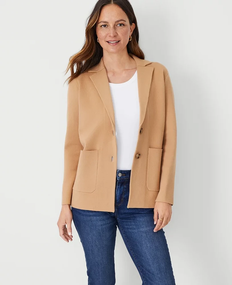 Ann Taylor Petite Sweater Blazer Dominican Sand Women's