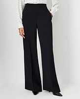 Ann Taylor The Petite Wide Leg Pant Fluid Crepe Black Women's