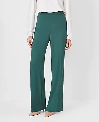 Ann Taylor The Petite Side Zip Straight Pant Crepe