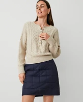 Ann Taylor Cable Henley Sweater Women's