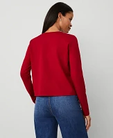 Ann Taylor Button-Shoulder Ponte Top Women's