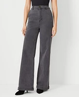 Ann Taylor High Rise Trouser Jeans Pure Grey Wash Women's