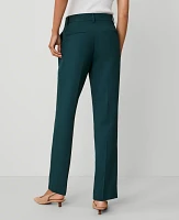 Ann Taylor The Petite Straight Pant in Fluid Crepe Size 8 Deep Slate Green Women's