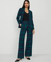 Ann Taylor The Perfect Wide-Leg Pant Tartan Rainforest Women's