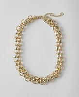 Ann Taylor Multi Chain Statement Necklace Goldtone Women's