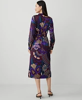 Ann Taylor Petite Botanical Midi Shirtdress Plum Burst Women's