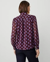 Ann Taylor Fern Multi Button Shirt Mauve Rose Women's