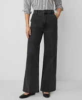 Ann Taylor The Petite Denim Trouser Washed Black Women's