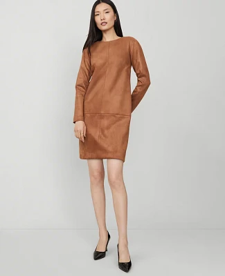 Ann Taylor Petite Faux Suede Shift Dress Sahara Women's