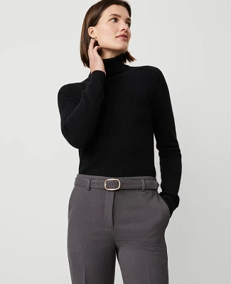 Ann Taylor Petite Cashmere Ribbed Turtleneck Sweater Women's