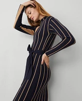 Ann Taylor Striped Sweater Dress Navy Multi Women's