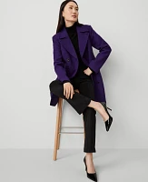 Ann Taylor Petite Notch Collar Coat Midnight Mulberry Women's