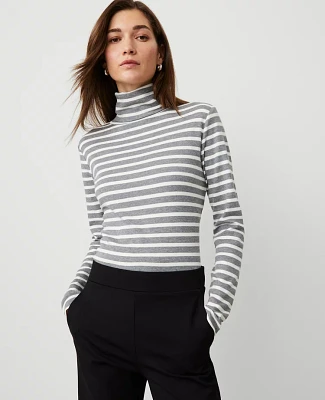 Ann Taylor Petite Striped Turtleneck Top Women's