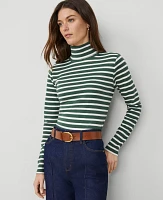 Ann Taylor Petite Weekend Collection Striped Turtleneck Top Women's