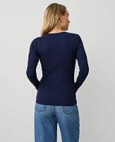 Ann Taylor Petite Crew Neck Henley Women's