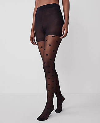 Ann Taylor Polka Dot Semi Sheer Tights