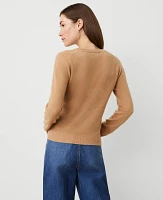 Ann Taylor Cashmere Crew Neck Saddle Shoulder Sweater Women's