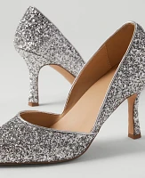 Ann Taylor Glitter Azra Pump Silver Women's